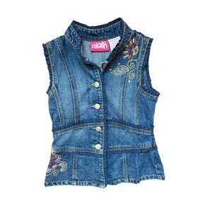 THATS SO RAVEN Y2K Youth 00's Disney Denim Blue Jean Vest Size 7/8 EUC